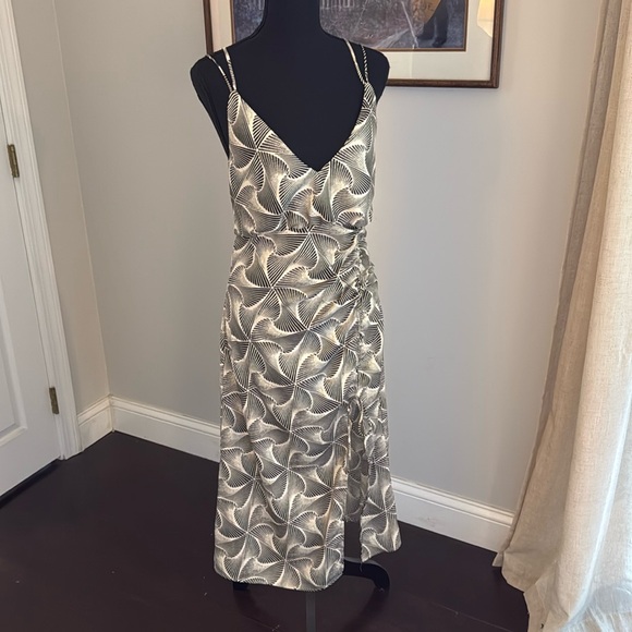 Urban Outfitters Ruched Satin Slip Midi Dress - Size Medium - Picture 2 of 10